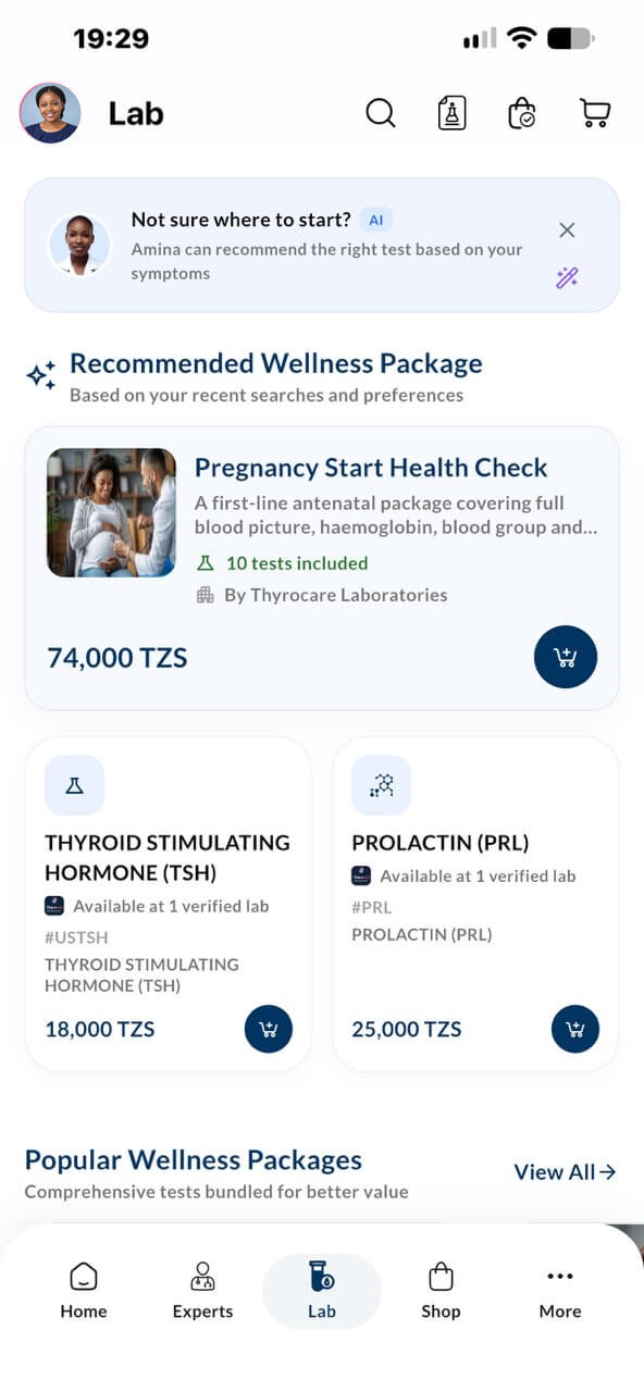 Find doctors and Lab test through TanzMED