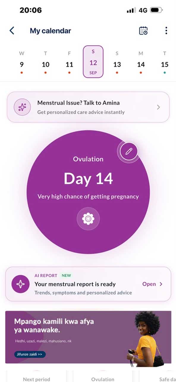 Track menstrual cycles and women’s health with TanzMED